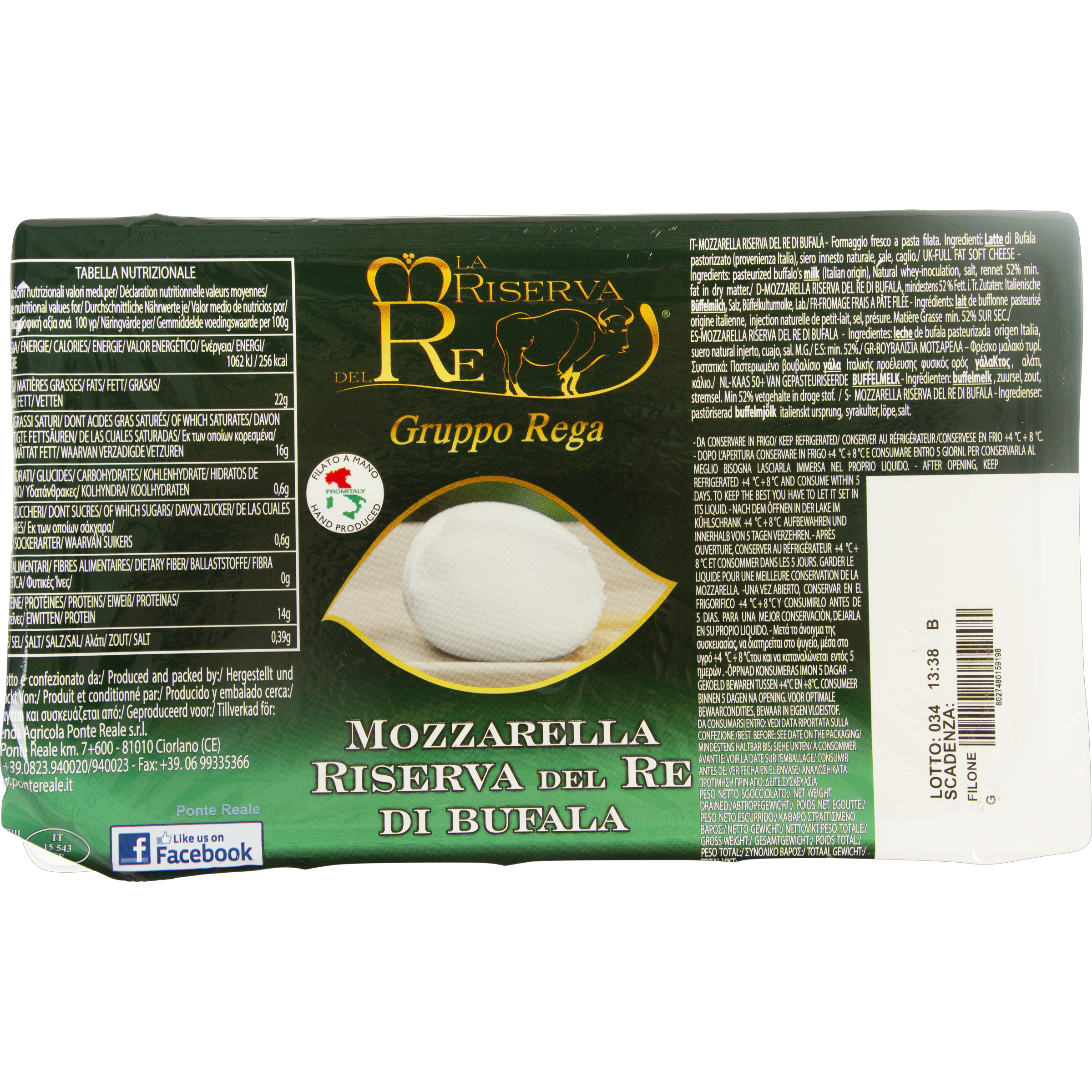 Mozzarella di bufala la Riserva del Re staaf